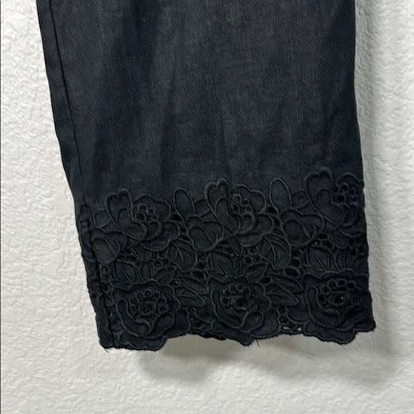Linen Lauren Ralph Lauren Black Cropped Pants Size 2 - Picture 3 of 6